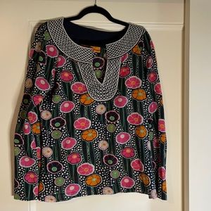 Tory Burch Embroidered SZ 8 Floral Top